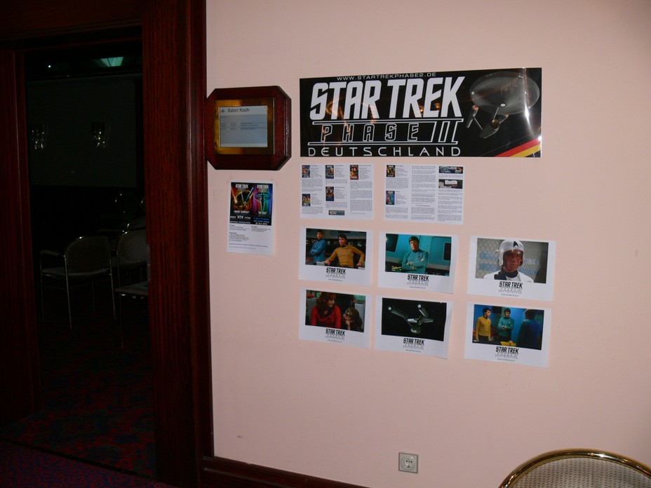 The entrance to the Star Trek Phase II room where we showed our episodes.